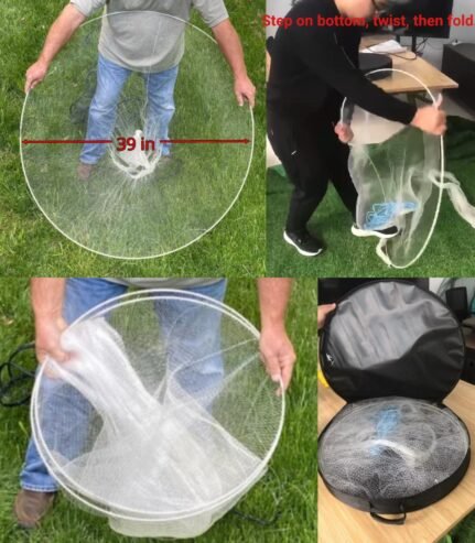 36 inch Collapsible Pier and Bridge Drop Landing Net-with Rope and Carrying Case-Land Big Fish-Catch Live Bait Fish