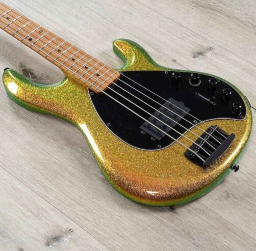 Emie Ball Music Man StingRay DarkRay 5 5-String Bass, Maple Fretboard, Gold Bar.