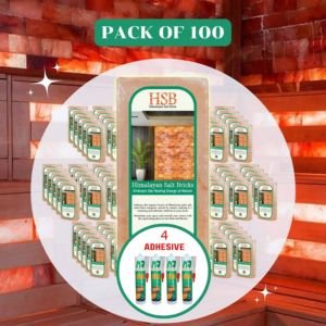 Himalayan Salt Tiles 8 x 4 x 1 | Pack of 100 (4 Adhesive Deal)