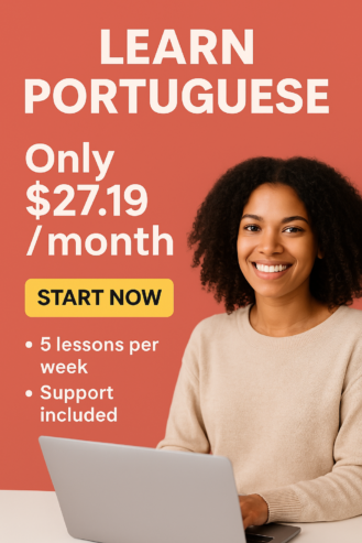 Online Portuguese Lessons – 5 Classes per Week for $27.19/month