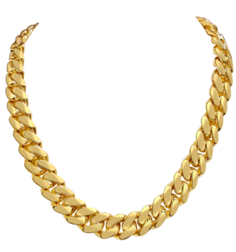 VERY LARGE High End, Solid Yellow Gold, Cuban Link Handmade Necklace: 612 Grams !